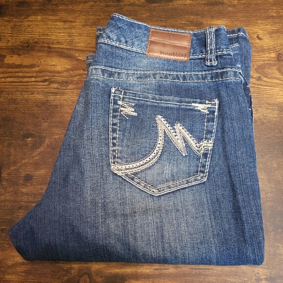Maurices Jeans 10 R Curvy Bootcut M Pocket Mid Rise Medium Light Wash Stretch - Picture 3 of 10